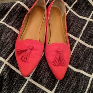 Beautiful J Crew Red Flats! Holiday Must Have!